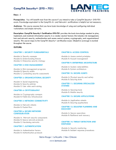 CompTIA Security+ SY0-701 Course Outline