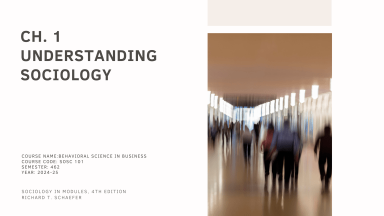 Understanding Sociology: Course Material