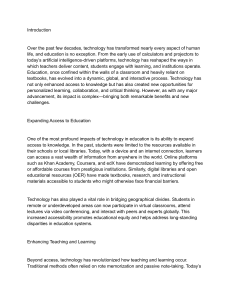 Technology in Education: Transforming Learning