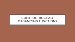 Control Process & Organizing Functions: Management Guide