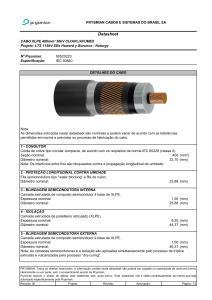 Ficha T&eacute;cnica Cabo XLPE Prysmian: 400mm&sup2; 36kV CU/APL/AFUMEX