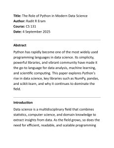 Python in Data Science: A Comprehensive Overview