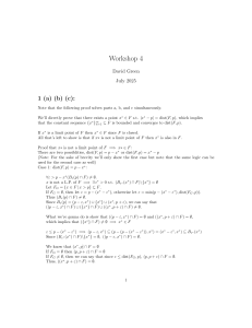 Real Analysis Workshop 4: Proofs on Continuity, Limits, Closed Sets