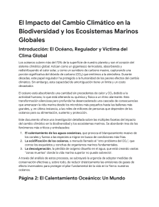 Impacto del Cambio Clim&aacute;tico en la Biodiversidad Marina