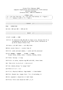 Computer Organization & Architecture Errata (Feb 2002)