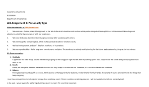 ISFP Personality & Core Values Assignment