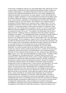 Constitutions of UK, US, & Canada: Lecture Notes