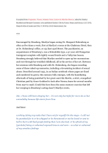Marilyn Monroe: Fragments - Psychoanalysis & Personal Reflections