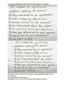 Verb & Preposition Mistakes in English