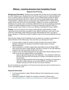 Medicare Part D Pricing: Milliman Coaching Actuaries Case Competition