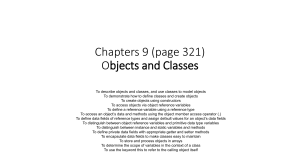 Objects and Classes in Java: Chapter 9 Programming Concepts