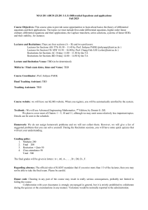 MAS 201 Differential Equations Course Syllabus - KAIST Fall 2025