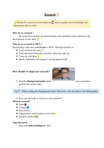 MUN Research Guide: Topic & Country Research Tips