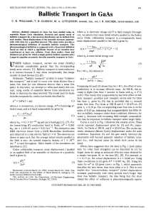 Ballistic Transport in GaAs: Monte Carlo Simulation & Analysis (IEEE)