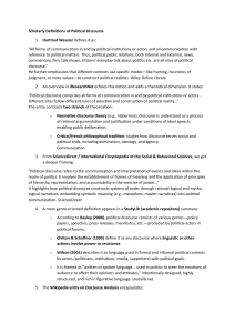 Scholarly Definitions of Political Discourse: Communication & Power