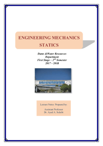 Engineering Mechanics Statics Lecture Notes - University of Anbar
