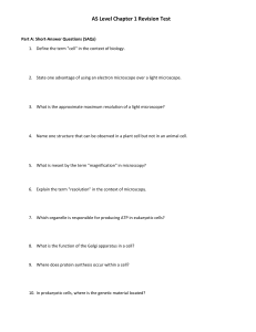AS Level Biology: Cell Biology Revision Test