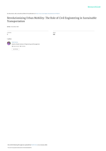 Civil Engineering in Sustainable Urban Mobility: Revolutionizing Transport