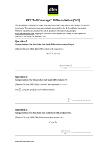 KS5 Differentiation (Yr2) Worksheet: A-Level Calculus Practice
