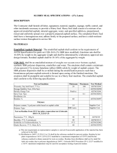 Slurry Seal Specifications (1% Latex)