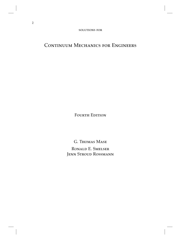 Continuum Mechanics for Engineers: Solutions Manual (Fourth Edition)