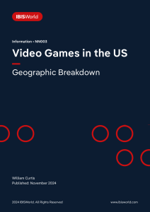 US Video Game Industry Geographic Breakdown: Revenue, Wages, Employment