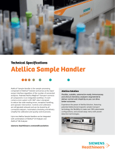 Atellica Sample Handler Technical Specifications