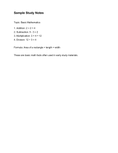 Basic Math Study Notes: Addition, Subtraction, and More