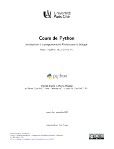 Cours de Python pour la biologie