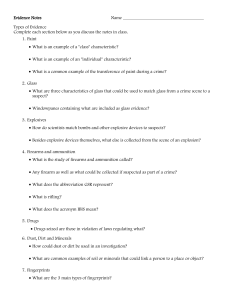 Forensic Science Evidence Types Worksheet