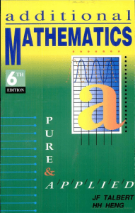 Additional Mathematics Textbook: Pure & Applied, 6th Edition