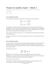Project Bi-weekly Report: Plant Population Dynamics with ODEs
