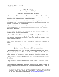 Plato's Apology, Crito, Euthyphro Study Questions | Western Philosophy