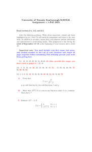 University of Toronto Scarborough MATA31 Assignment 1 Fall 2025