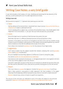 Writing Case Notes: A Brief Guide for Law Students | Kent Law School