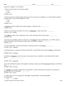 Compliance Law & Ethics Quiz | InfoSec Test