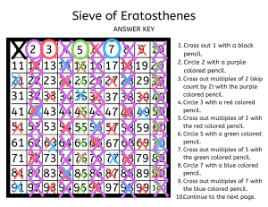 Sieve of Eratosthenes Worksheet & Answer Key | Prime Numbers