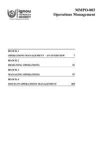 MMPO-003 Operations Management Coursebook | IGNOU Study Material