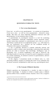 Didactic Tests & Questions: Theory and Concepts in Education