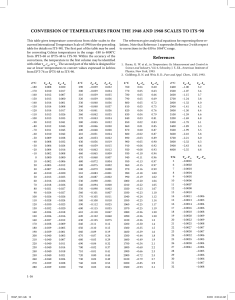 Temperature Conversion: IPTS-48, IPTS-68 to ITS-90 Scales Table