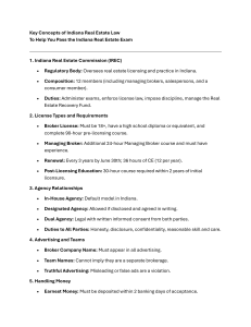 Indiana Real Estate Exam Study Guide: Law & Math Key Concepts