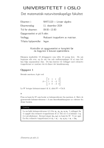 MAT1120 Line&aelig;r algebra eksamen, Universitetet i Oslo