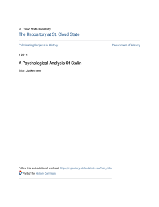 A Psychological Analysis of Stalin: Master's Paper, St. Cloud State