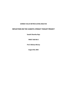 EVM Analysis: Climate Literacy Toolkit Project Reflection & Performance