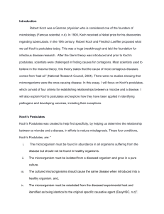 Koch's Postulates: Microbiology Essay