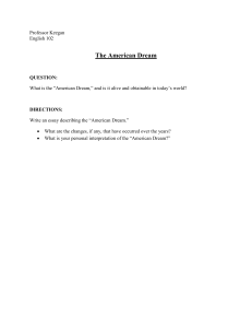 American Dream Essay Prompt - English 102