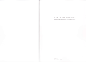 Peter Zumthor Atmospheres: Architectural Environments