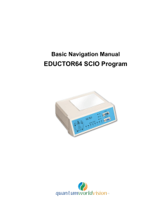 EDUCTOR64 SCIO Program: Basic Navigation Manual