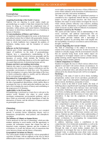Physical Geography: Geomorphology, Climatology & Hydrology