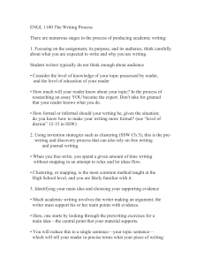 ENGL 1100: The Academic Writing Process Stages & Tips